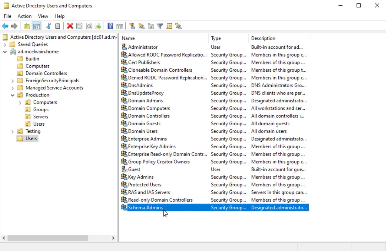Schema Admins